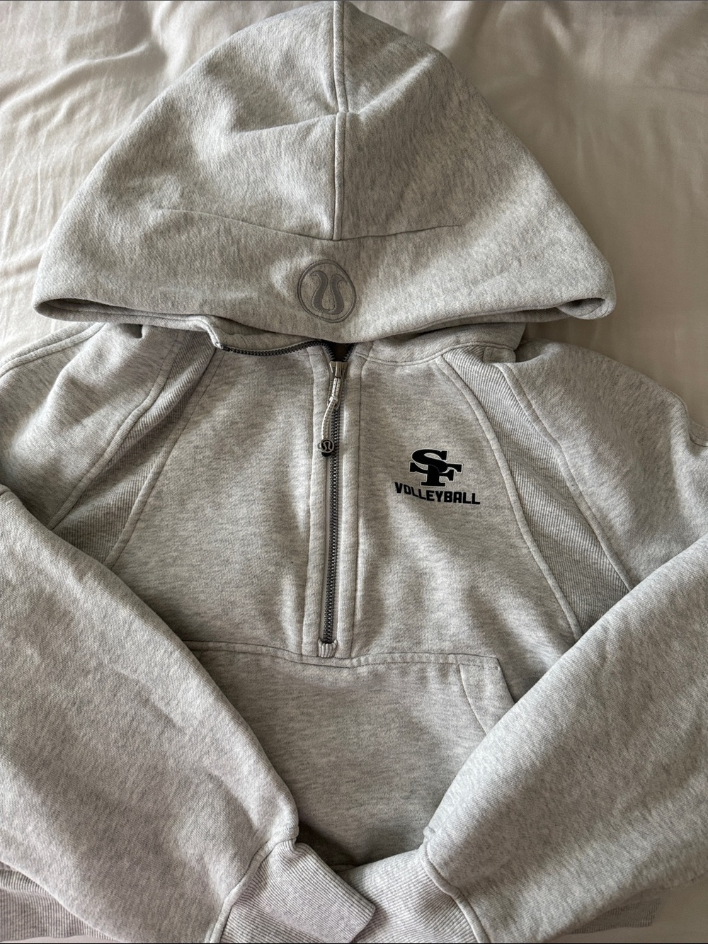 Lululemon Grey Half Zip Scuba With Volleyball Logo Size XS/S